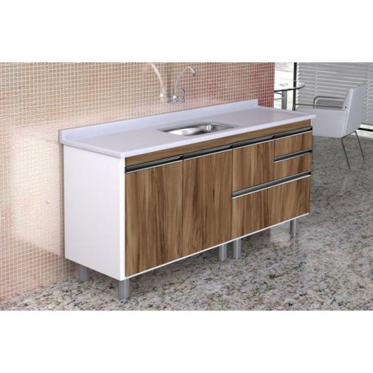 Gabinete Para Cozinha Coliseu 174,5cm 586529 Nogal Rorato - Imagem principal - 7b3e9305-a786-499c-9171-2144f9dc0a5b