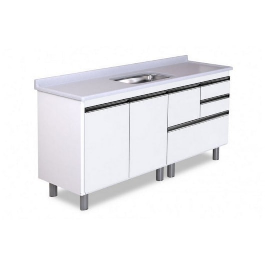 Gabinete Para Cozinha Coliseu 174,5cm 586541 Textura Branca Rorato - Imagem principal - 1a733dbd-65cb-4951-b31e-141060fda163