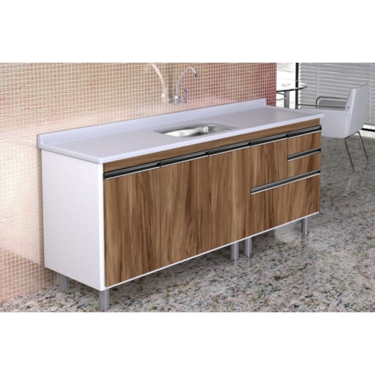 Gabinete Para Cozinha Coliseu 195,1cm 586629 Nogal Rorato - Imagem principal - a352fb83-984f-4b1c-b603-da776708a78a