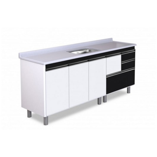 Gabinete Para Cozinha Coliseu 195,1cm 586642 Textura Preta Rorato - Imagem principal - 8af9d721-6e52-43ac-a8ea-ac017aae6915