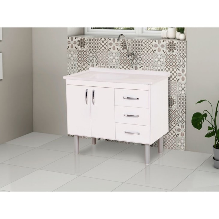 Gabinete Para Cozinha Tóquio 95,2cm Branco Rorato