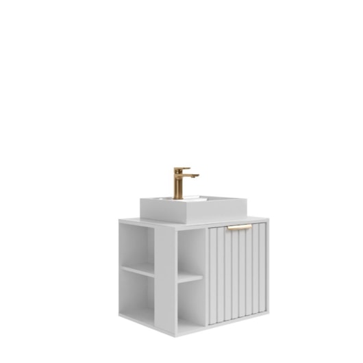 Gabinete Pra Banheiro Com Lavatório Noruega Branco MGM Móveis 60cm - Imagem principal - 9fd56c9f-411b-42bf-8c34-c0d61cb26998