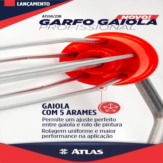 Garfo Gaiola Para Pintura 5 Arames Atlas 23cm - Imagem principal - d1fb879d-444b-4972-bfe6-c66f61a07779