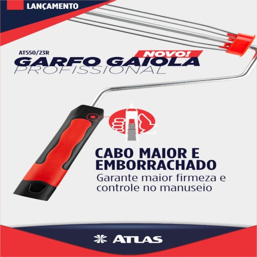 Garfo Gaiola Para Pintura 5 Arames Atlas 23cm - Imagem principal - da06558f-ccc2-4583-ae50-07967abc7a57