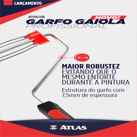 Garfo Gaiola Para Pintura 5 Arames Atlas 23cm - Imagem principal - f4e3b26a-f103-42c2-a40d-4c7ac7b1e27d