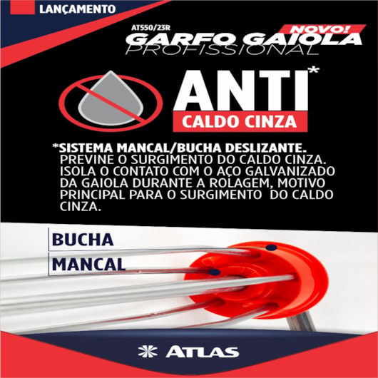 Garfo Gaiola Para Pintura 5 Arames Atlas 23cm - Imagem principal - 77c461c7-2645-4085-88b3-7c601bb55bbe