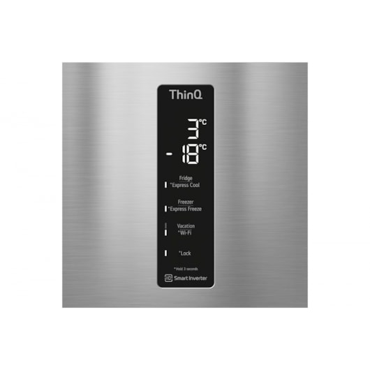 Geladeira Smart Frost Free Inverter Inox Look LG 451L 127V - Imagem principal - 9612b61a-2afe-4ca0-8565-1948dea025f7