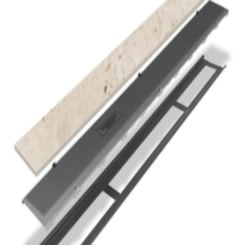 Grelha Externa Oculta Em Inox 304 Mozaik 10x100cm