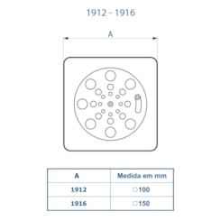 Grelha Quadrada Com Fecho  Sem Caixilho Inox Fani