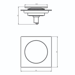 Grelha Quadrada De Pressão Inox 304 Dourado Matte Bl 10x10
