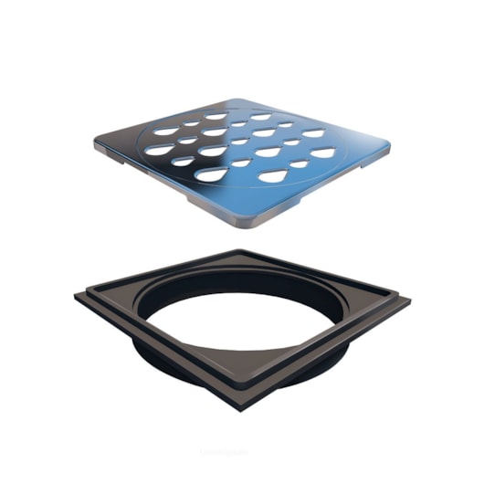 Grelha Quadrada Novii Polida Linear Acessórios 10cm - Imagem principal - 9a4233f4-2e54-41dc-b44b-5015b166778a