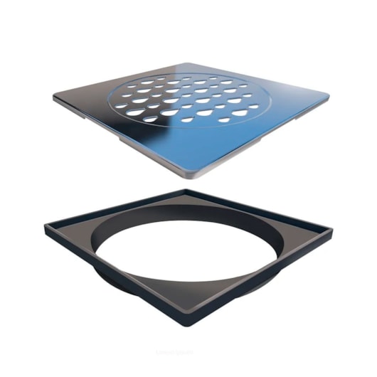 Grelha Quadrada Novii Polida Linear Acessórios 15cm - Imagem principal - 319665b5-3837-4845-993d-6d1603976f69