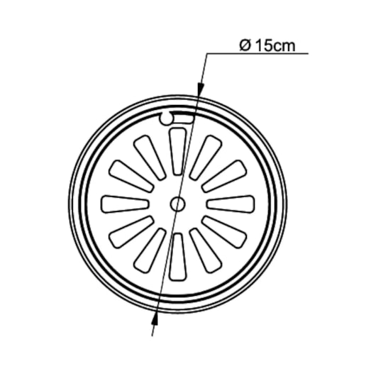 Grelha Redonda 150 0,6 304 Sem Polimento Docol - Imagem principal - 5501329d-787a-4b4f-af75-bf04f1da689e