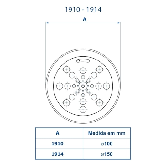 Grelha Redonda  Com Fecho Sem Caixilho Inox Fani - Imagem principal - ab05d9d8-b3de-4541-a1b3-4421ae87b7eb