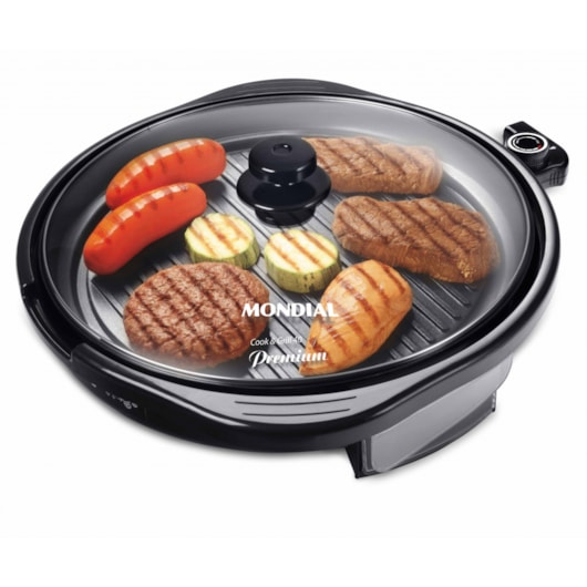 Grill Redondo Cook&Grill 40G0 Preto Mondial 127V 1270W - Imagem principal - 48e8d8d6-6dbe-4a98-8536-a757a33870d4