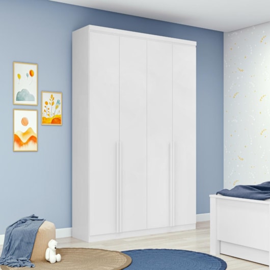 Guarda Roupa 2 Gavetas 4 Portas Alonzo Branco Lopas - Imagem principal - 15ad3463-3e92-4c7d-9667-6e8b9fa8b3d6