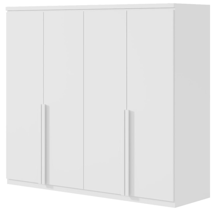 Guarda Roupa 2 Gavetas 4 Portas Alonzo Branco Lopas