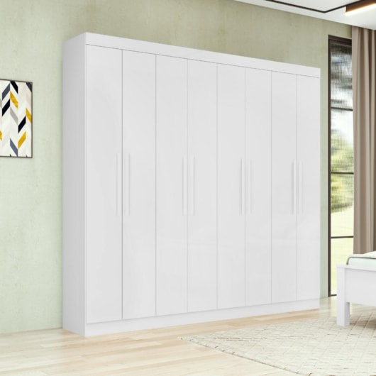 Guarda Roupa 4 Gavetas 8 Portas Andara Branco Lopas - Imagem principal - 8518fdf1-e580-4009-ae1e-a3559020ec11