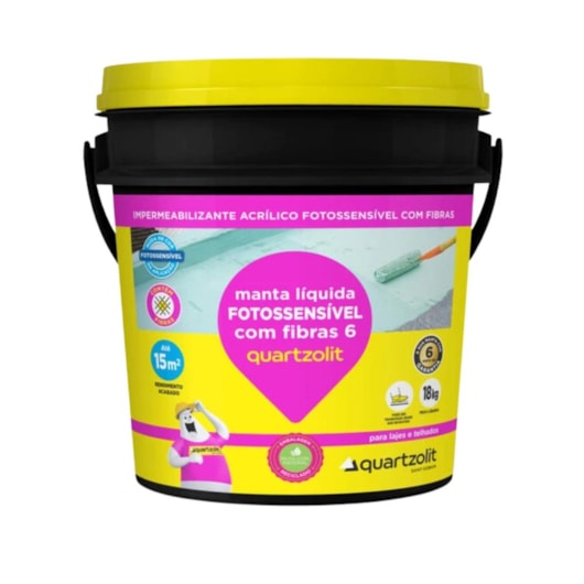 Impermeabilizante Manta Liquida Fotossensível Com Fibras 6 Quartzolit 18kg - Imagem principal - 41dc643c-77d3-4aab-81aa-4a14f90bf45e