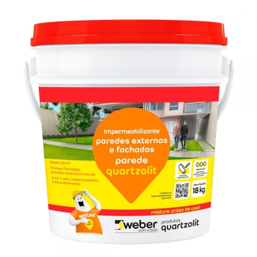 Impermeabilizante Para Parede 18l Quartzolit - Imagem principal - 834dfad9-cfc9-4886-be88-e9bd0fcb913d