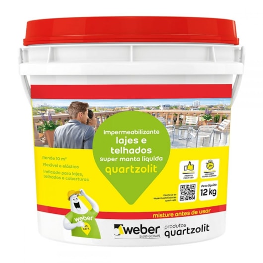 Impermeabilizante Super Manta Líquida Branco 12Kg Quartzolit - Imagem principal - 43ddb213-44a1-4259-b922-6cb9545a31aa