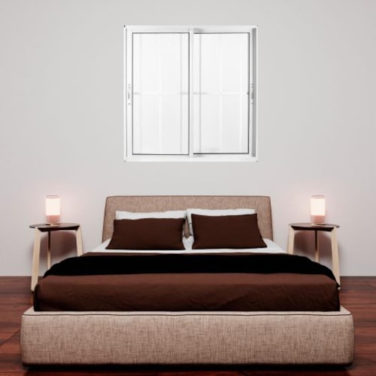 Janela De Alumínio 2 folhas Com Vidro Liso E Grade Soft Branco MGM 100x120cm - Imagem principal - a9f48615-2712-4801-8719-d75d40606f81