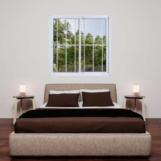 Janela De Alumínio 2 folhas Com Vidro Liso E Grade Soft Branco MGM 100x120cm - Imagem principal - 82fed3ef-a5f5-4fcf-a9bf-047f5e93f489