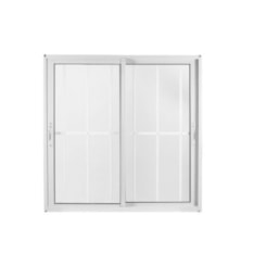 Janela De Alumínio 2 folhas Com Vidro Liso E Grade Soft Branco MGM 100x120cm