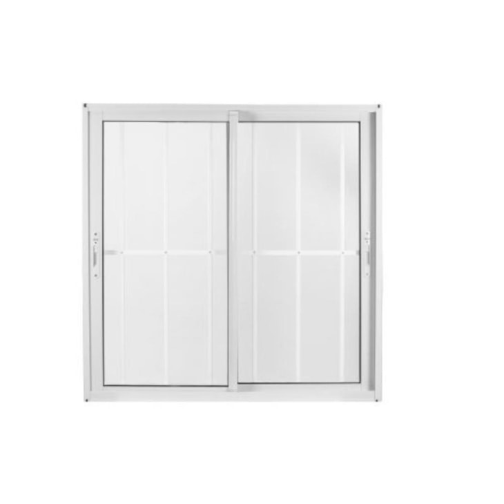 Janela De Alumínio 2 folhas Com Vidro Liso E Grade Soft Branco MGM 100x120cm