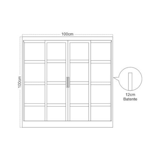 Janela De Correr 4 Folhas Sem Vidro Branco MGM 100x200x12cm - Imagem principal - 6e2c35a4-aad1-49d4-b873-52b9a476cc7e