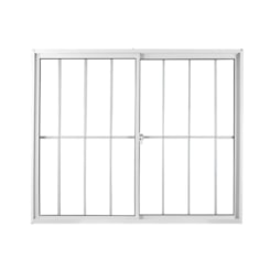 Janela De Correr Alumínio 2 Folhas Grade Vidro Liso Branco MGM 120x150cm