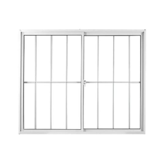 Janela De Correr Alumínio 2 Folhas Grade Vidro Liso Branco MGM 120x150cm - Imagem principal - d092cb66-23f0-471d-835c-389c2e7d0056