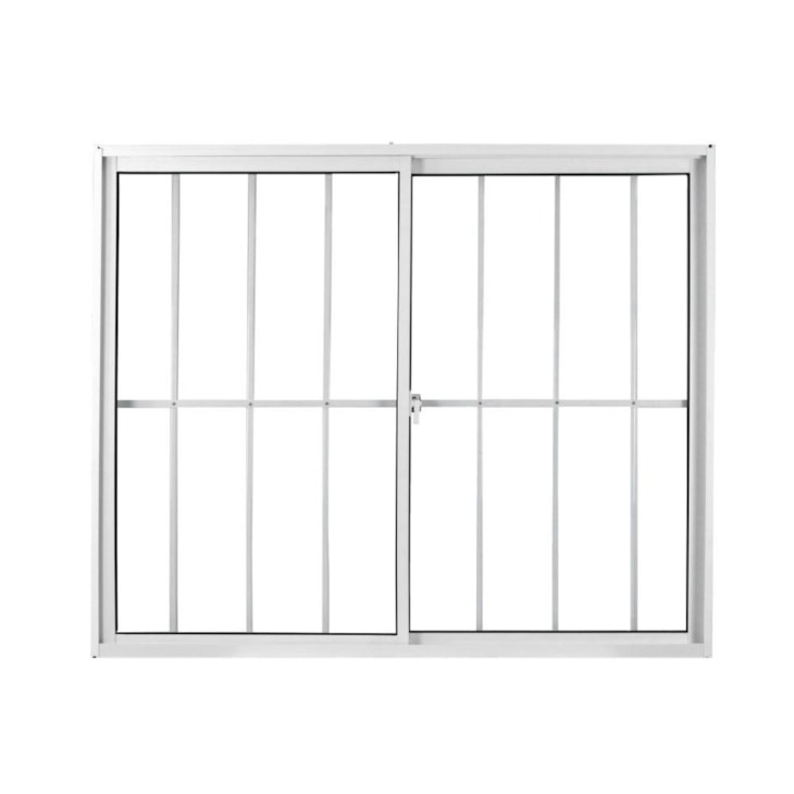 Janela De Correr Alumínio 2 Folhas Grade Vidro Liso Branco MGM 120x150cm