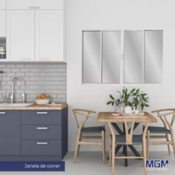 Janela De Correr Alumínio 4 Folhas Vidro Liso Branco MGM 100x200cm