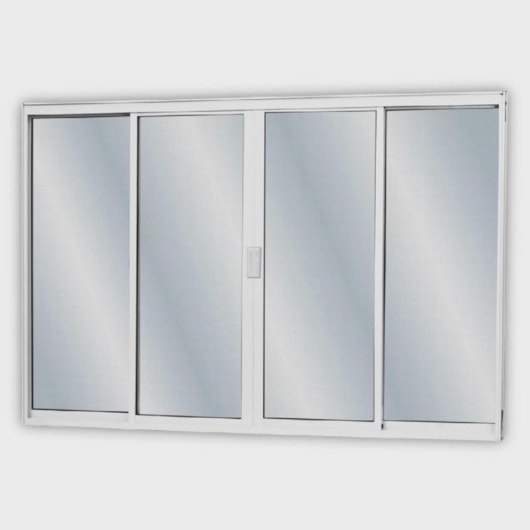 Janela De Correr Alumínio 4 Folhas Vidro Liso Branco MGM 100x200cm - Imagem principal - efdf42b3-153f-44b3-af2e-426dfe60dd26