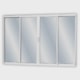 Janela De Correr Alumínio 4 Folhas Vidro Liso Branco MGM 100x200cm - 4d0d73dc-be09-45b6-b53b-b98fc00675b5