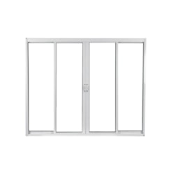 Janela De Correr Alumínio 4 Folhas Vidro Liso Branco MGM 100x200cm