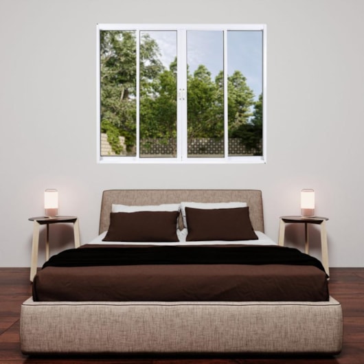 Janela De Correr Alumínio 4 Folhas Vidro Liso Branco MGM 120x150cm - Imagem principal - 4f7dde13-a623-4aab-9c6f-0a7d1385ce16