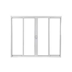 Janela De Correr Alumínio 4 Folhas Vidro Liso Branco MGM 120x150cm