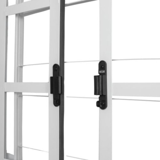 Janela De Correr Em Aço 4 Folhas Vidro Liso E Grade Quadrada Branco MGM 100x120x12cm - Imagem principal - 5d43e29d-eefc-4c81-9417-9e93142a78b5