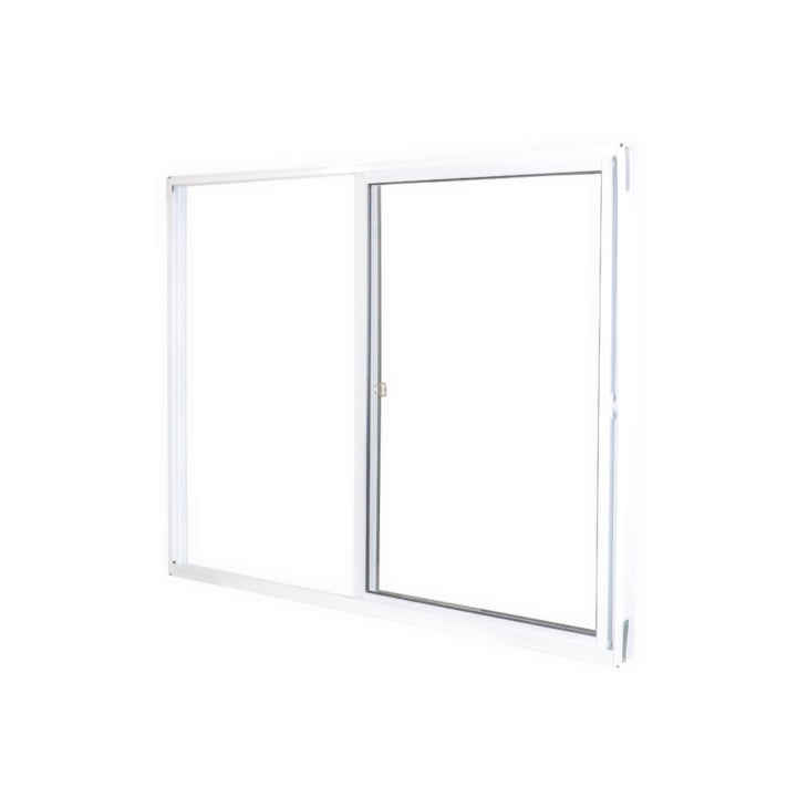 Janela De Correr Soft 2 Folhas Móveis Vidro Liso Embalagem Plástica Branco MGM 100x120 cm
