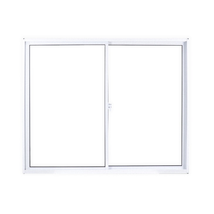 Janela De Correr Soft 2 Folhas Móveis Vidro Liso Embalagem Plástica Branco MGM 100x120 cm