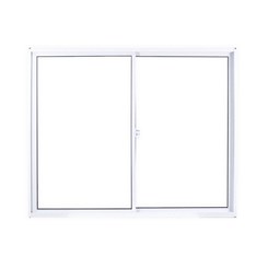 Janela De Correr Soft 2 Folhas Móveis Vidro Liso Embalagem Plástica Branco MGM 100x120 cm