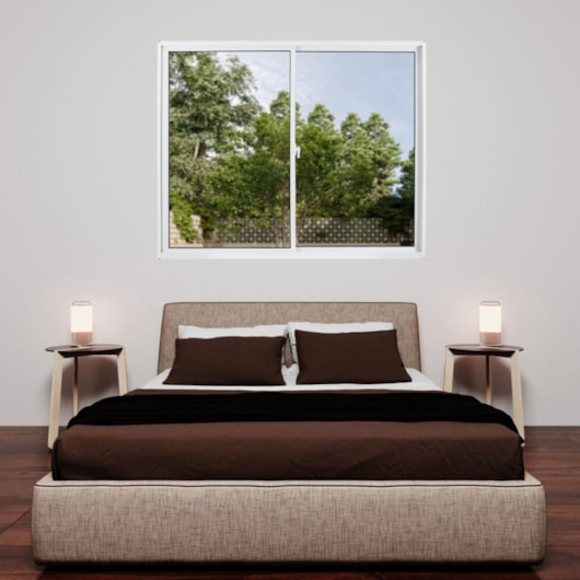 Janela De Correr Soft 2 Folhas Móveis Vidro Liso Embalagem Plástica Branco MGM 100x120cm - Imagem principal - 25b832d5-b9a0-4005-b226-dd010c696105