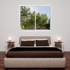 Janela De Correr Soft 2 Folhas Móveis Vidro Liso Embalagem Plástica Branco MGM 100x120cm