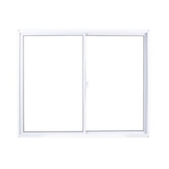 Janela De Correr Soft 2 Folhas Móveis Vidro Liso Embalagem Plástica Branco MGM 100x120cm