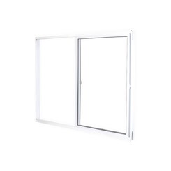 Janela De Correr Soft 2 Folhas Móveis Vidro Liso Embalagem Plástica Branco MGM 100x150 cm 
