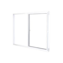 Janela De Correr Soft 2 Folhas Móveis Vidro Liso Embalagem Plástica Branco MGM 100x150 cm