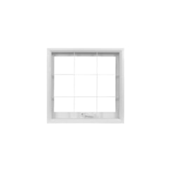Janela Máximo Ar 1 Seção Grade Quadriculada Vidro Liso Branco MGM 50x50cm
