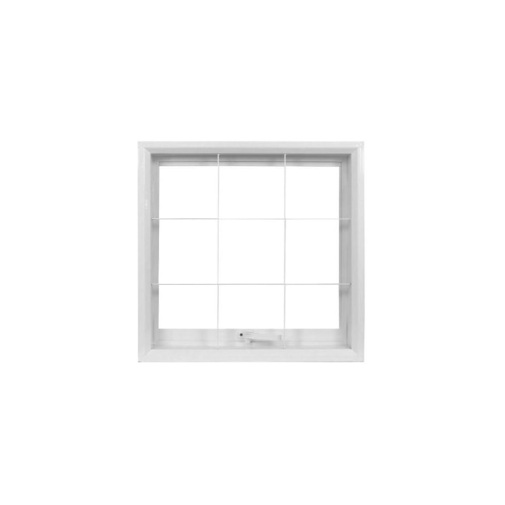 Janela Máximo Ar 1 Seção Grade Quadriculada Vidro Liso Branco MGM 50x50cm
